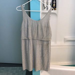 Alice & Olivia short gray beaded fancier dress